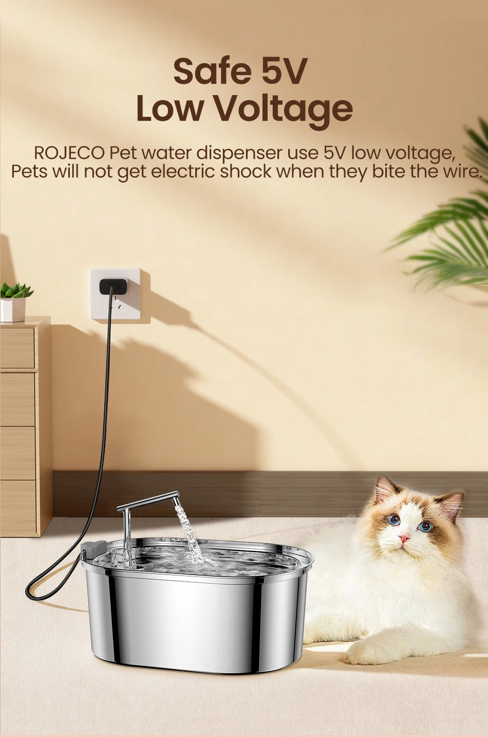CowLost | cat-food-rojeco-stainless-steel-automatic-cat-water-fountain-with-filter |18