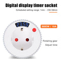 12/24H Countdown Timer Socket EU Plug 16A 230V Scheduled Charging Switch for Lighting