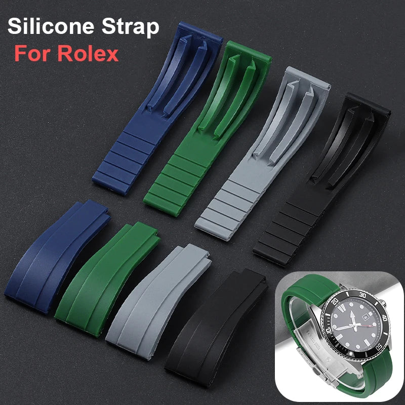 CowLost | product_id-20mm-silicone-rubber-watchband-for-rolex-submariner-gmt-master-daytona-black-red-green-blue |1