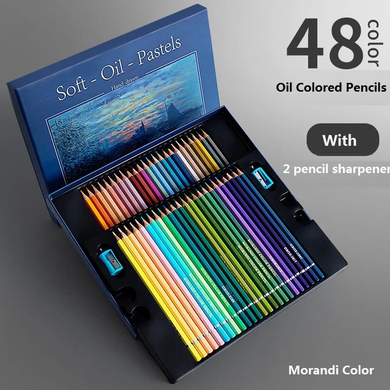 CowLost | 12-24-36-colors-soft-oil-pastel-colored-pencil-set-classic-macaron-morandi-water-soluble-coloring-painting-aesthetic-lapices-1 |8