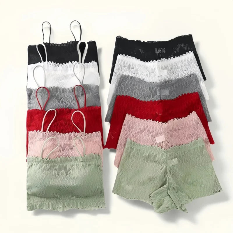 CowLost | product_id-women-s-lace-wireless-padded-tube-bra-low-rise-panty-set |1