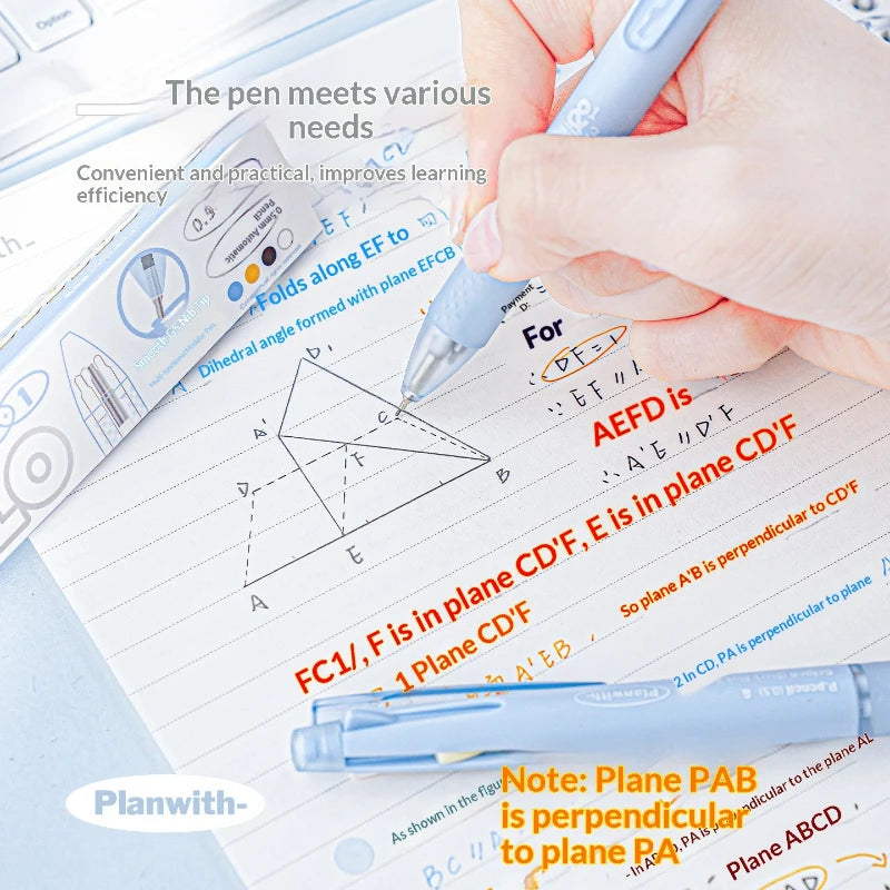 CowLost | product_id-planwith-3-color-gel-pen-with-mechanical-pencil-comfortable-grip-black-red-blue-ink-for-study-office |4