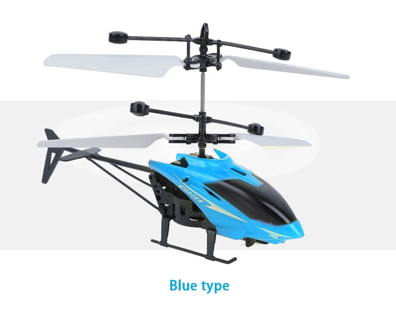 Rechargeable Mini RC Helicopter Drone Safe Fall-Resistant Toy (No Remote Battery)