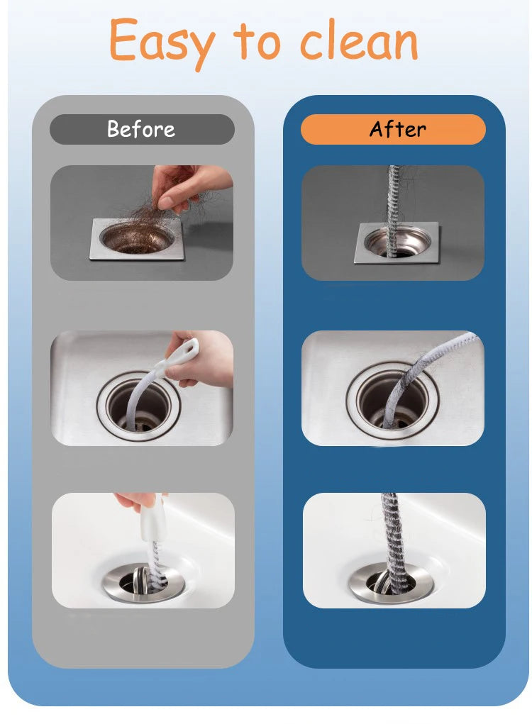 CowLost | 1-2pcs-long-clean-brush-sink-pipe-dredging-brush-clog-hole-remover |9