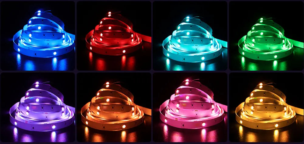 Mexllex RGB LED Strip Light 30M/20M/15M Flexible Tape DC 24V/12V APP & Remote Music Sync