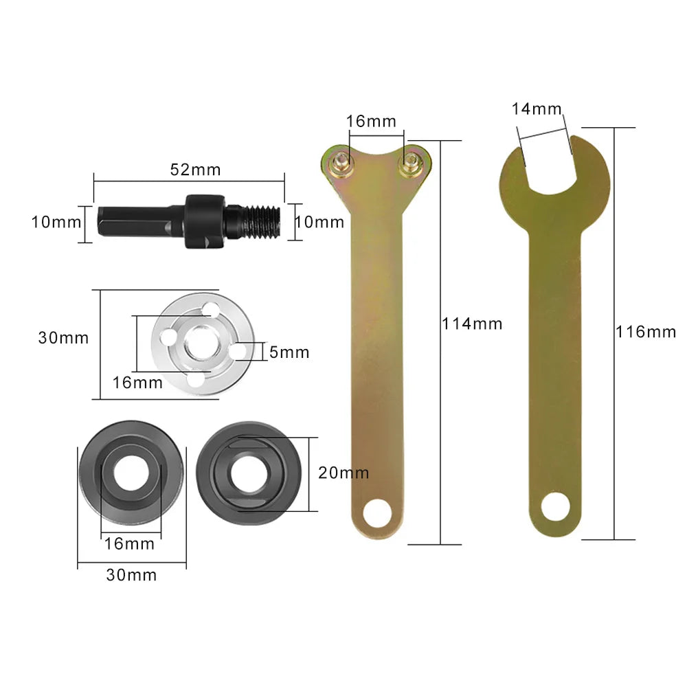 CowLost | product_id-10mm-drill-to-angle-grinder-handle-holder-adapter-for-cutting-disc-polishing-wheel-set |6