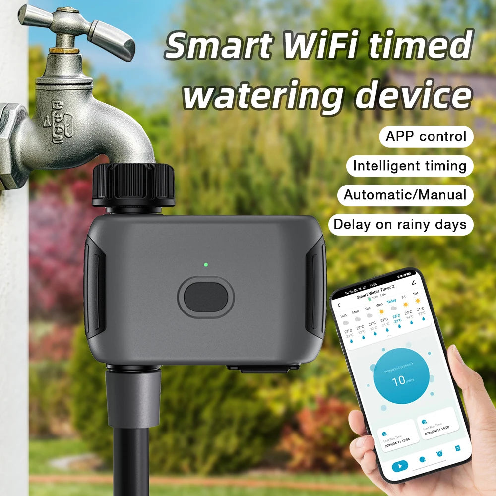 WiFi Smart Garden Water Timer 1-Zone Programmable Irrigation Valve with APP Control