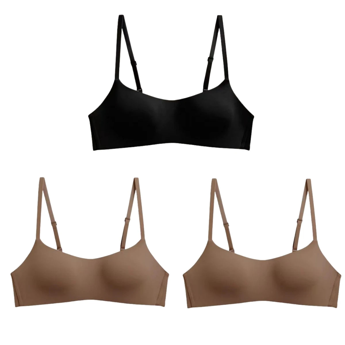 CowLost | product_id-3pcs-seamless-wire-free-1-2-cup-push-up-bras-with-back-closure-for-women |17