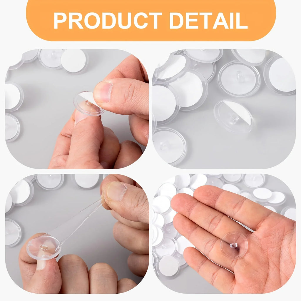 CowLost | 20-100pcs-transparent-utility-hooks-casual-style-strong-self-adhesive |5