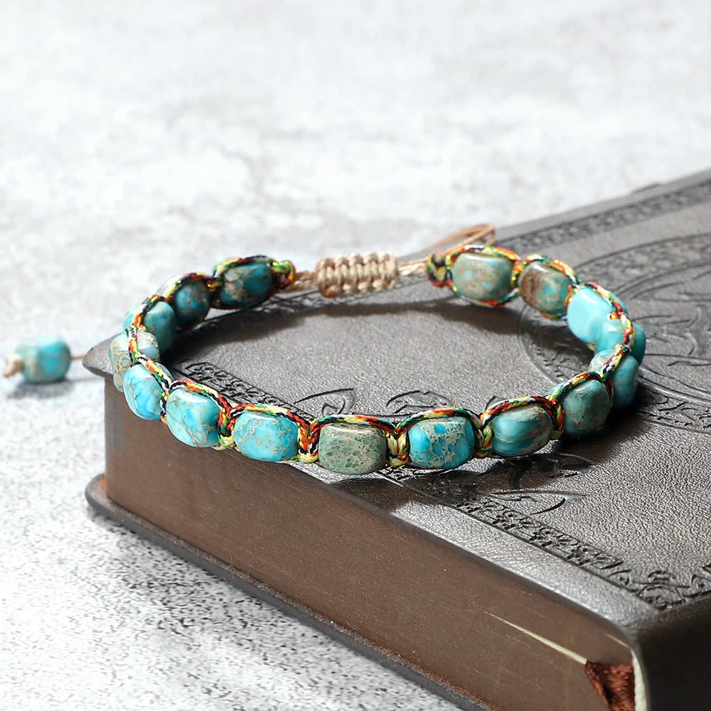 CowLost | badge-pass-holders-handmade-bohemian-imperial-stone-beaded-bracelet |3