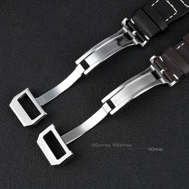 CowLost | bracelets-product_id-iwc-pilot-genuine-leather-watchband-20-21-22mm-cowhide-steel-folding-buckle-wristband |14