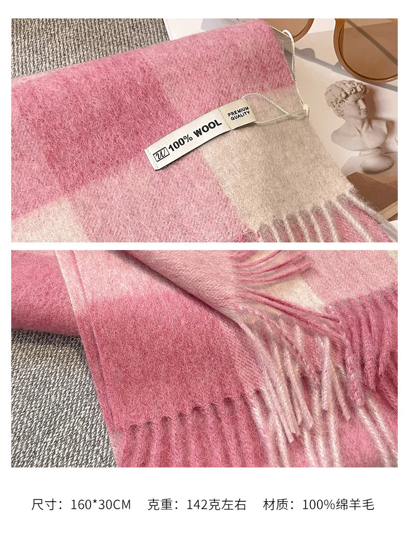 CowLost | australian-wool-winter-plaid-cashmere-scarf |8