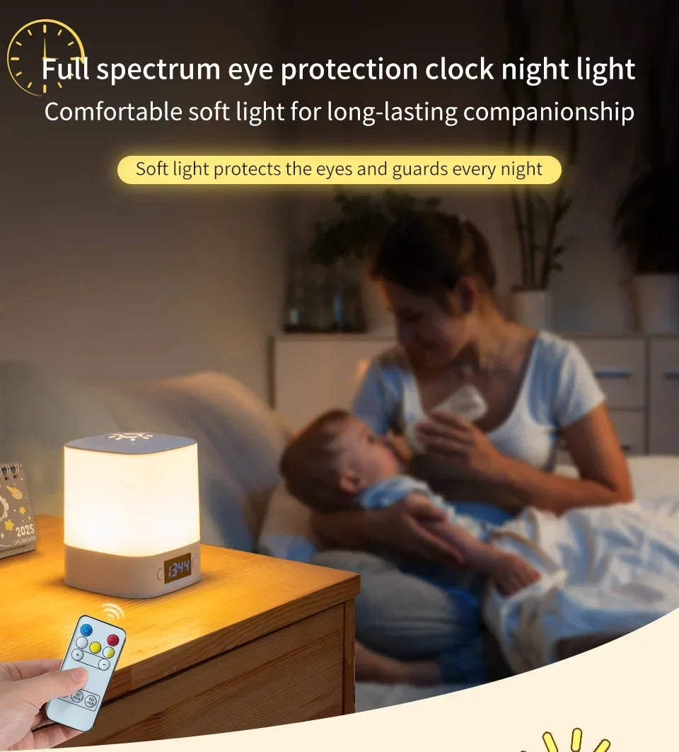 CowLost | product_id-rechargeable-touch-dimmable-led-night-lamp-with-remote-and-clock-display-eye-protection |15