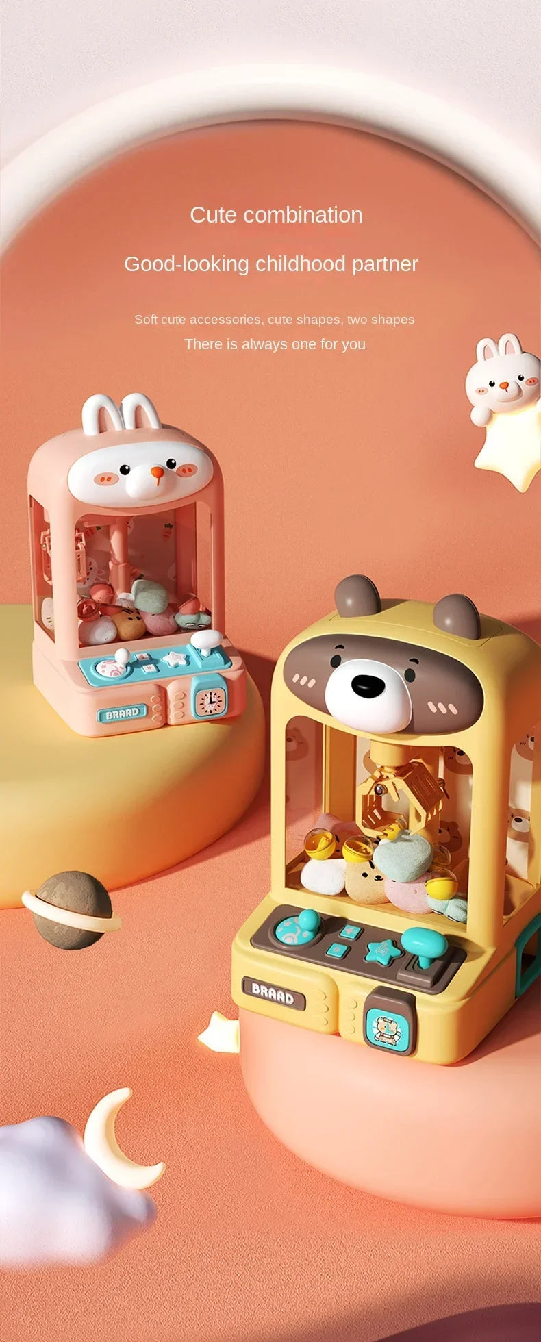 Mini Claw Machine Toy for Kids Automatic Arcade Game Birthday Gift
