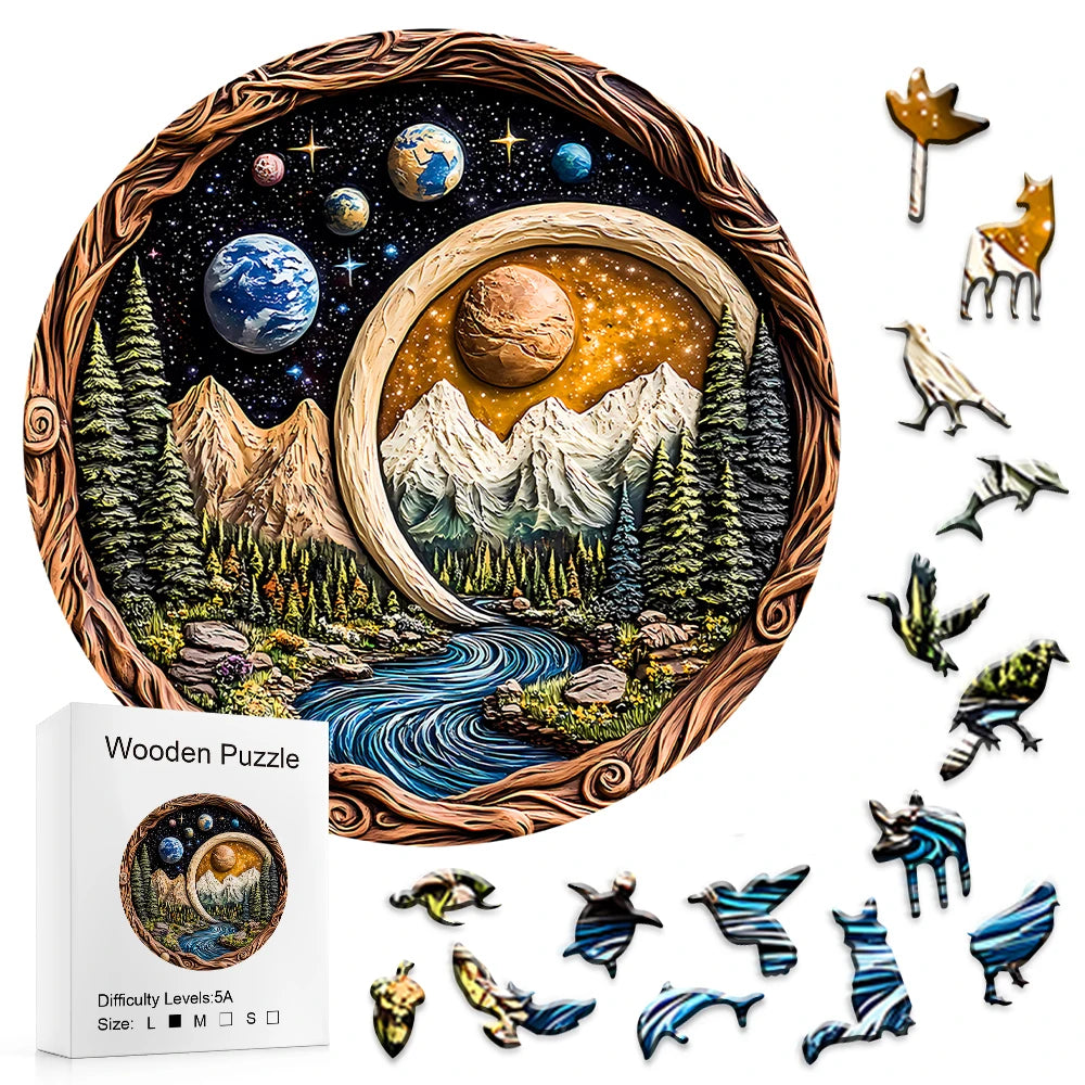 CowLost | product_id-3d-galaxy-universe-wooden-puzzle-with-irregular-animal-pieces-adult-brain-teaser-with-space-art |1