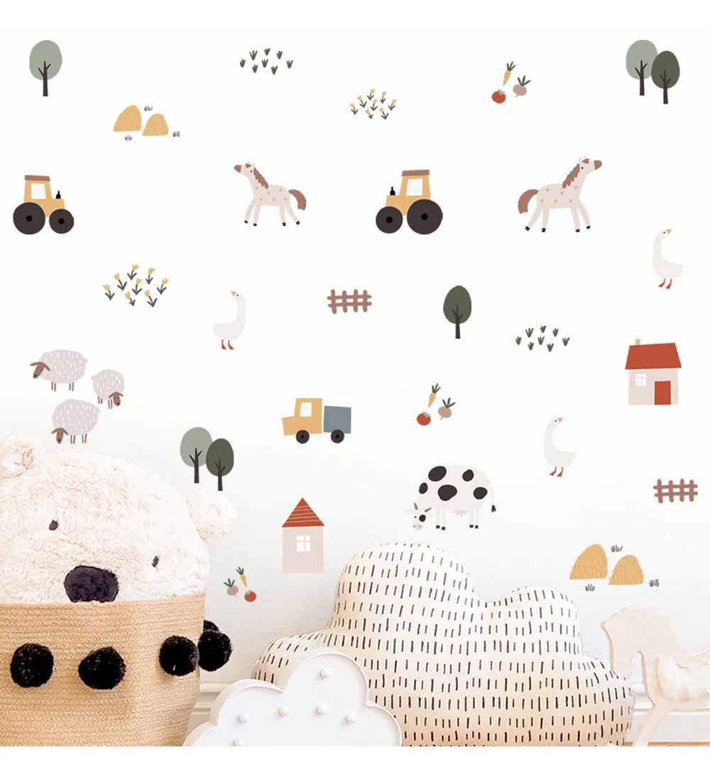 CowLost | wall-decals-product_id-boho-cartoon-cute-cow-farm-animal-vinyl-wall-sticker-removable-nursery-decal |11