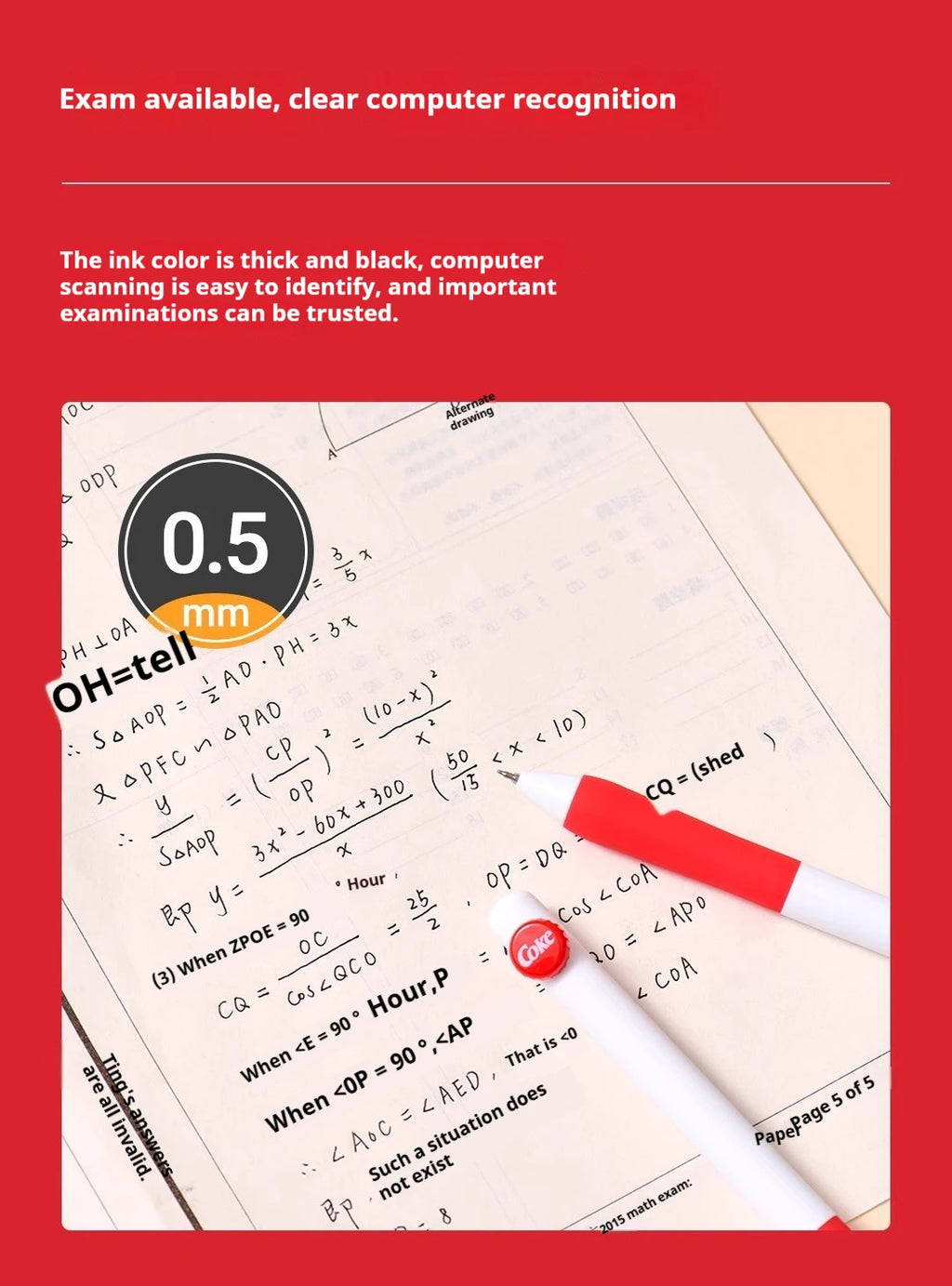 CowLost | product_id-kaco-coca-cola-co-branded-0-5mm-black-gel-pen-quick-drying-for-students-exams |12