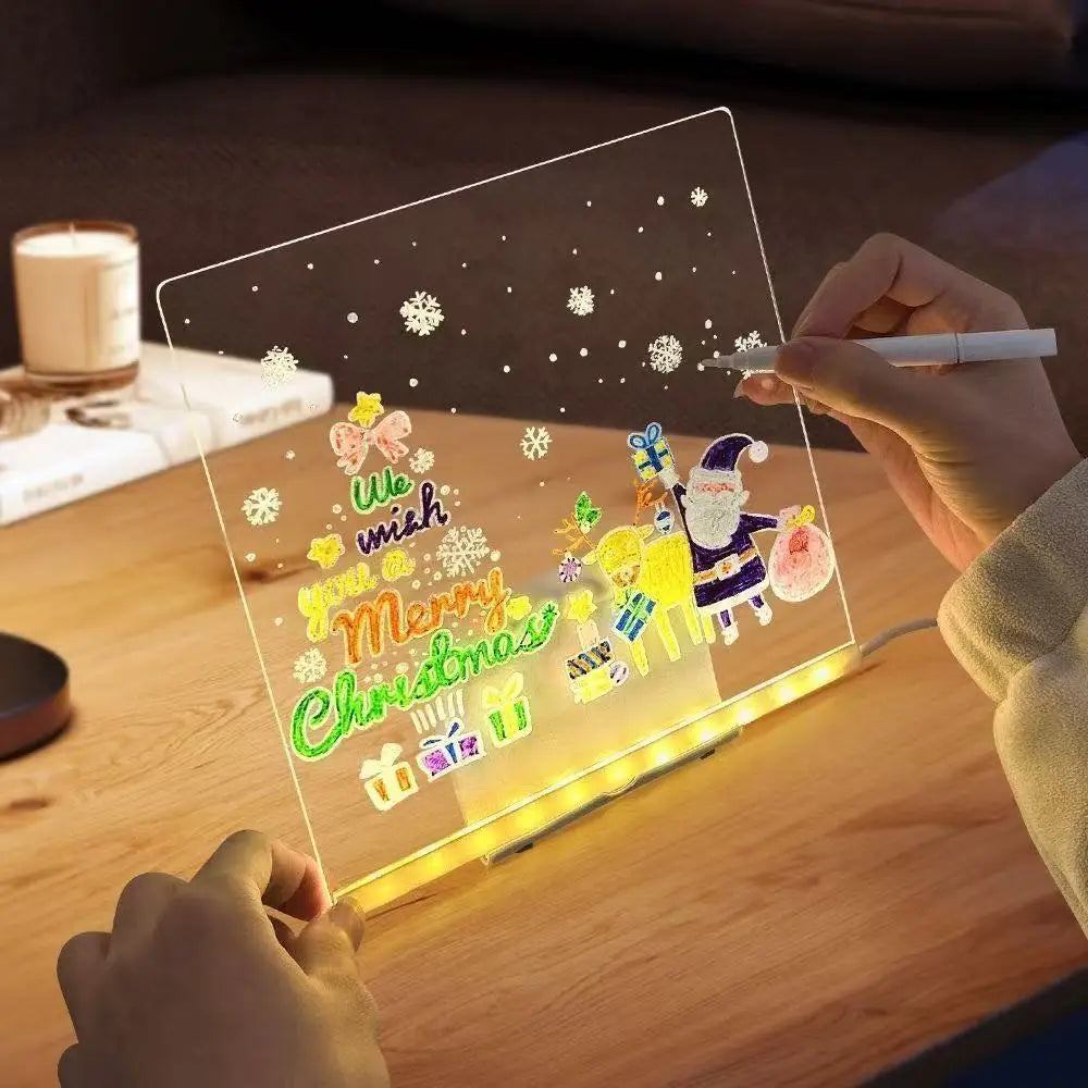 DIY LED Acrylic Drawing Board with Color Pens and Night Light