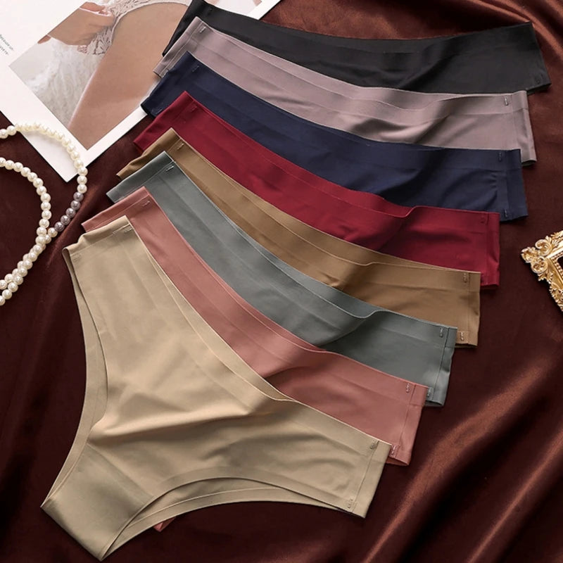 CowLost | product_id-4pcs-women-s-ice-silk-low-rise-brazilian-briefs-soft-breathable-panties-m-xl |8