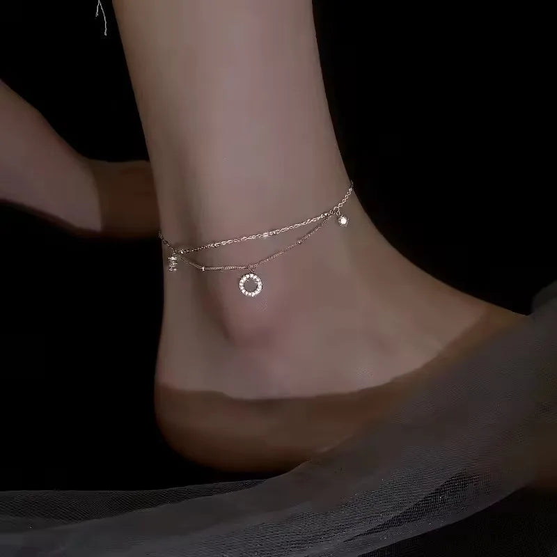 CowLost | handbags-sam-panda-925-sterling-silver-butterfly-zircon-tassel-anklet-for-women |35