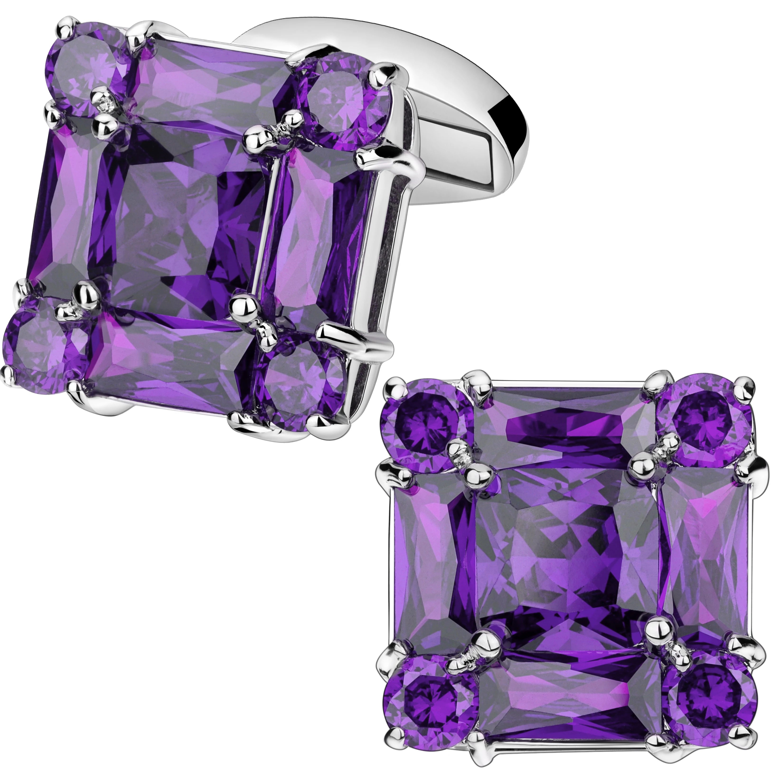 CowLost | clothing-accessories-trendy-zircon-square-cufflinks-for-men |16