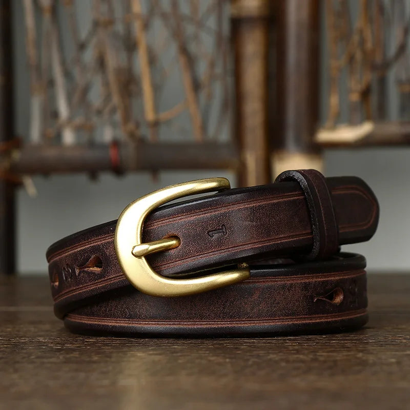 CowLost | 2-4cm-width-copper-buckle-cowskin-genuine-leather-belts-for-women |12