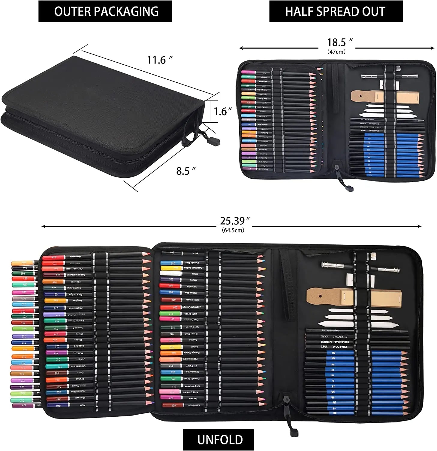 CowLost | art-pencils-product_id-96-piece-premium-drawing-pencil-set-with-72-colored-pencils-and-24-sketch-pencils-in-zippered-case |6