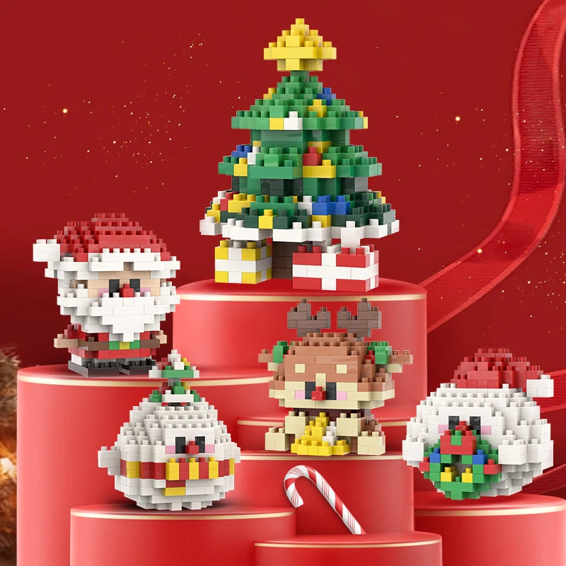 Christmas Building Block Set Santa Claus Reindeer Puzzle Toy for Kids