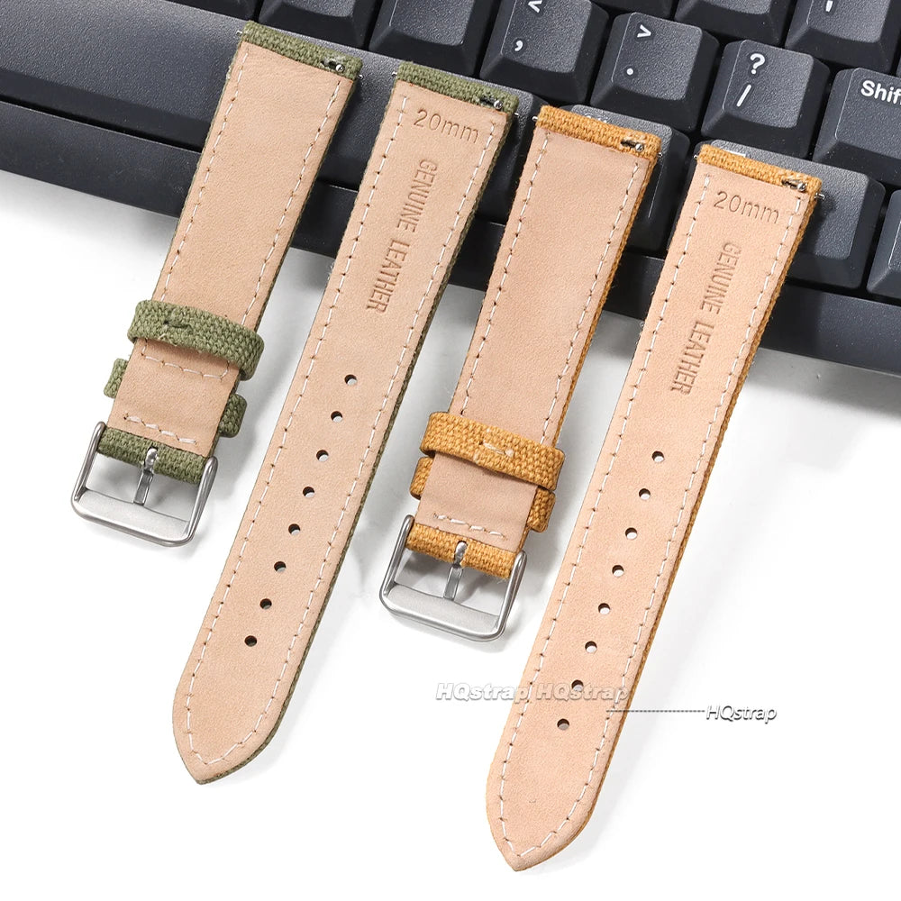 CowLost | product_id-20mm-22mm-nylon-canvas-leather-quick-release-military-watch-strap-replacement |4