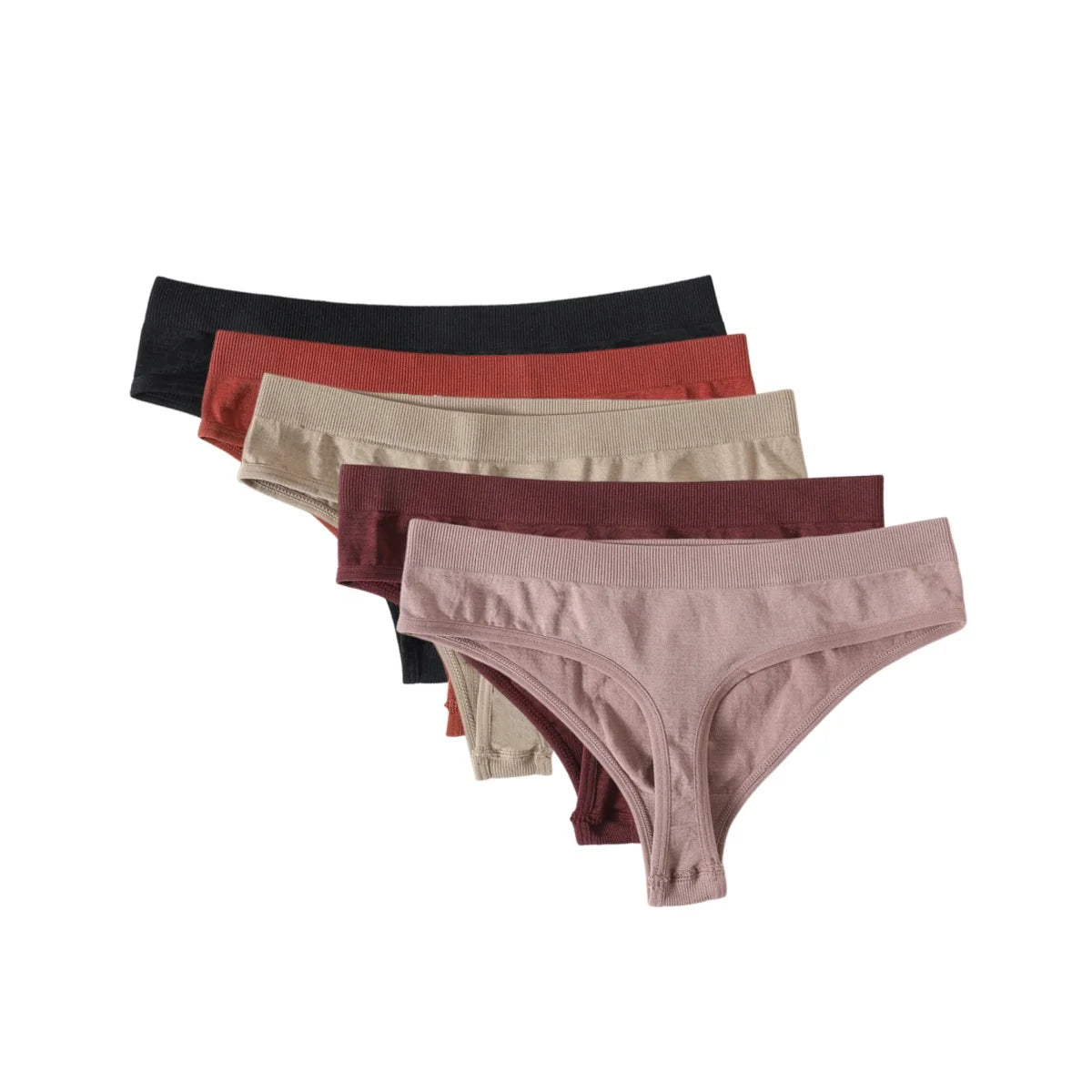 CowLost | product_id-5-pack-womens-seamless-low-rise-g-string-thongs-m-xl |21