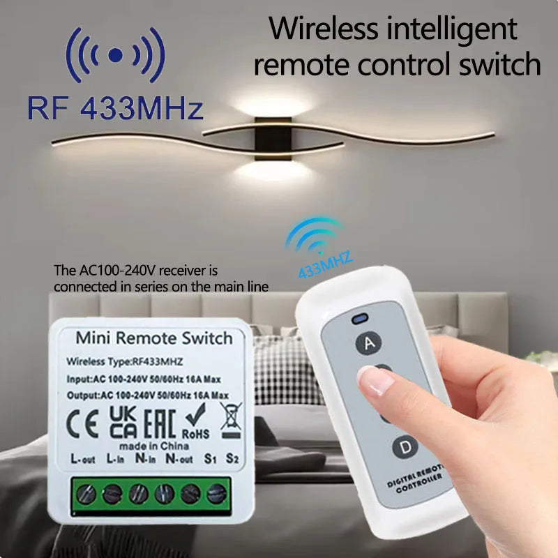 CowLost | garage-door-remotes-product_id-wireless-433mhz-16a-4-key-rf-switch-module-remote-ac-100-240v-relay-receiver |1