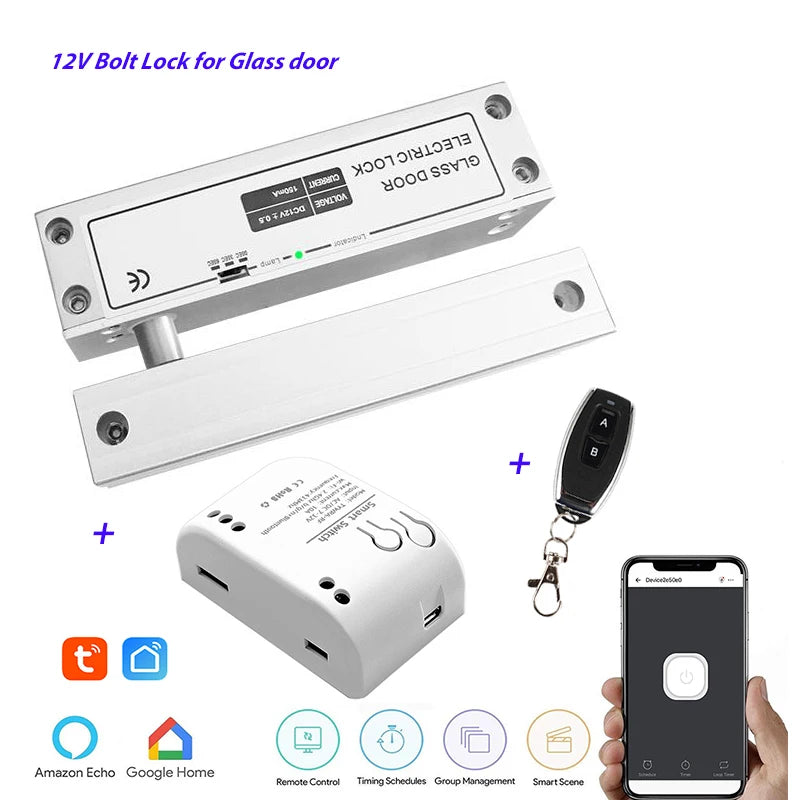 CowLost | locks-keys-product_id-tuya-smart-life-12v-wifi-bolt-lock-for-frameless-swing-glass-door-with-signal-feedback-fail-safe-nc |1
