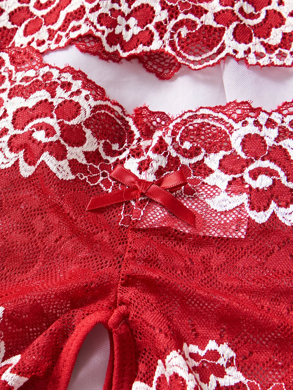 CowLost | lace-hollow-contrast-color-sexy-lingerie-bra-and-panties-sets |12