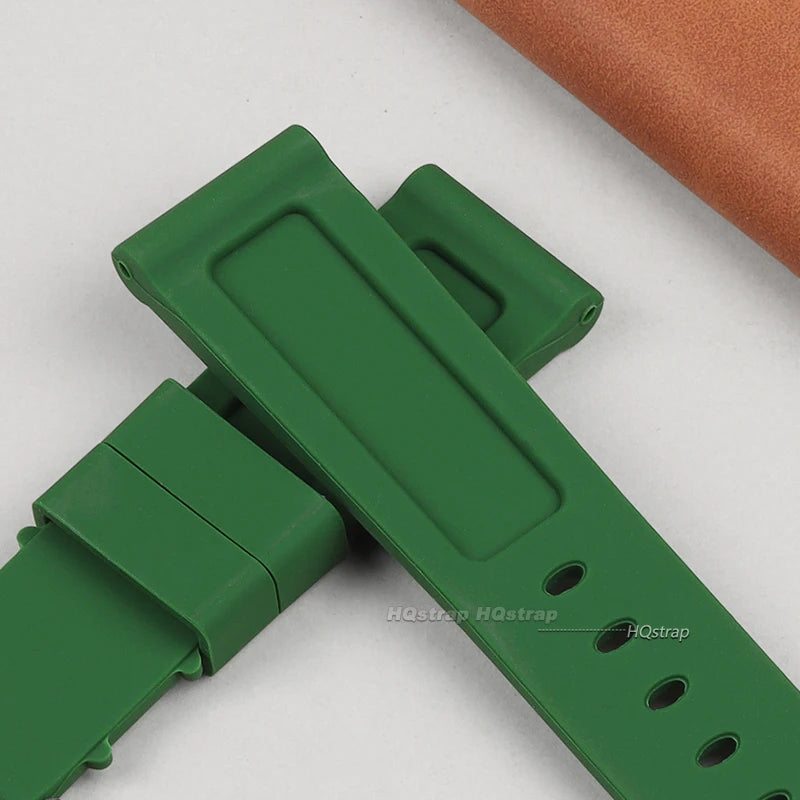 CowLost | butterfly-buckle-rubber-strap-22mm-24mm-for-panerai-watch-band-silicone-bracelet-replacement-straps-men-wristband-accessories |12