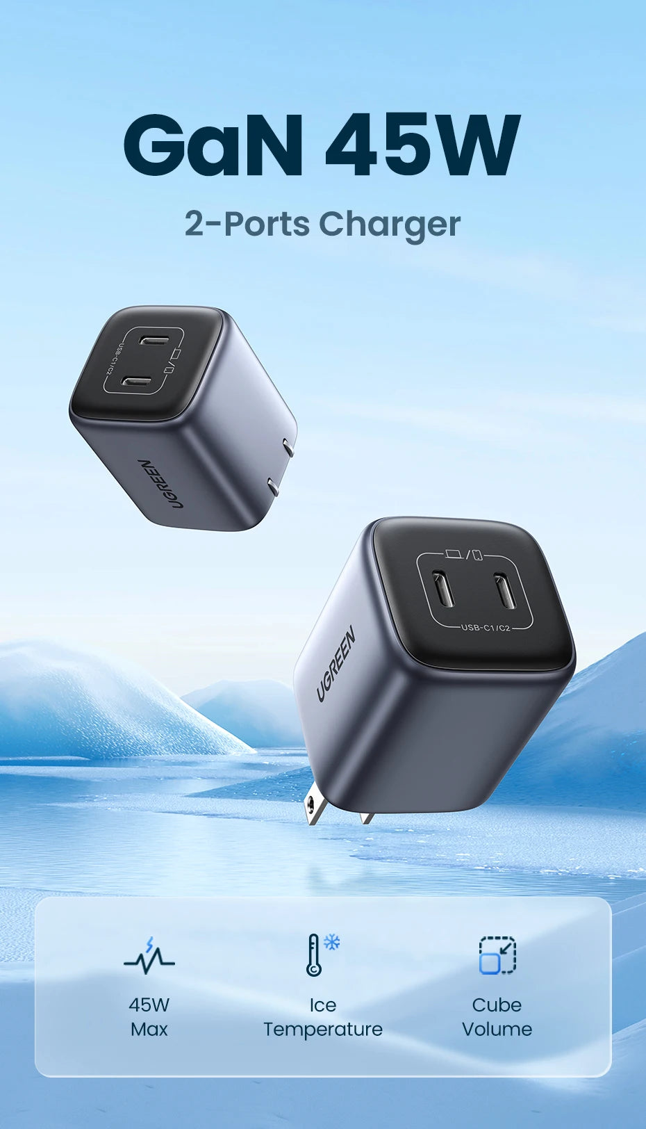 CowLost | ugreen-gan-45w-usb-charger-pd-qc-3-0-fast-charger |7
