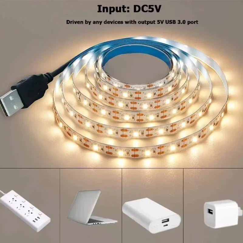 CowLost | tv-led-backlight-strips-bars-product_id-5v-usb-2835-led-strip-light-flexible-cuttable-adhesive-tape-for-tv-mirror-backlight-home-decor |2