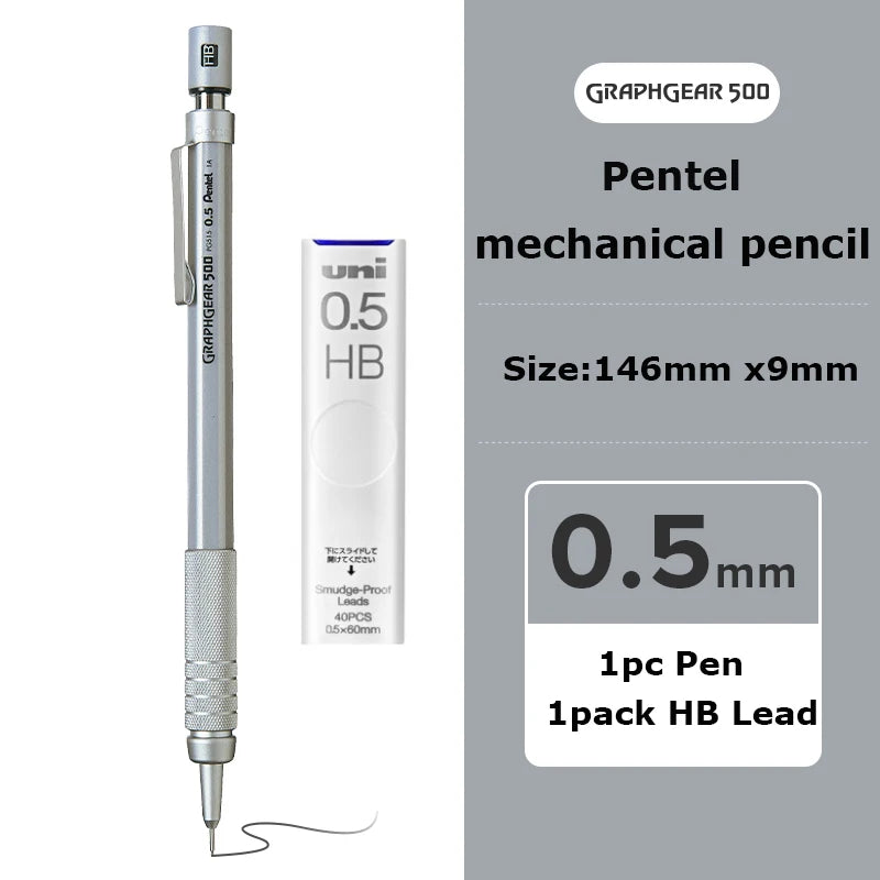 CowLost | product_id-japanese-pentel-automatic-mechanical-pencil-metal-head-0-3-0-5-0-7-0-9mm-for-writing-drawing-sketching |17