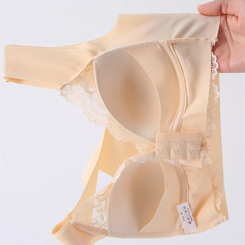 CowLost | product_id-wireless-front-buckle-large-lace-bra-vest-with-beautiful-back-for-women |4