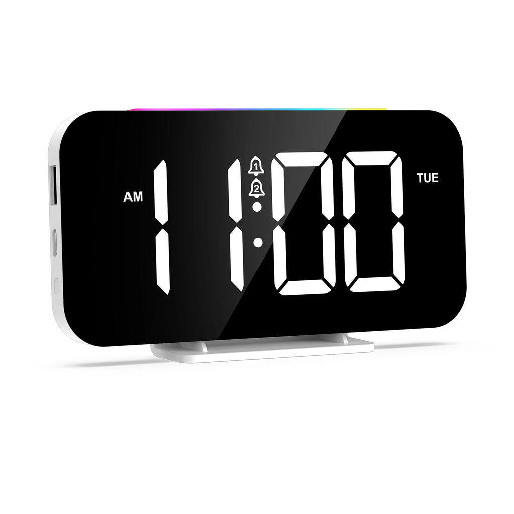 ORIA Digital Alarm Clock Large LED Display with 10 Color Night Light and Dual Alarms for Bedroom Office
