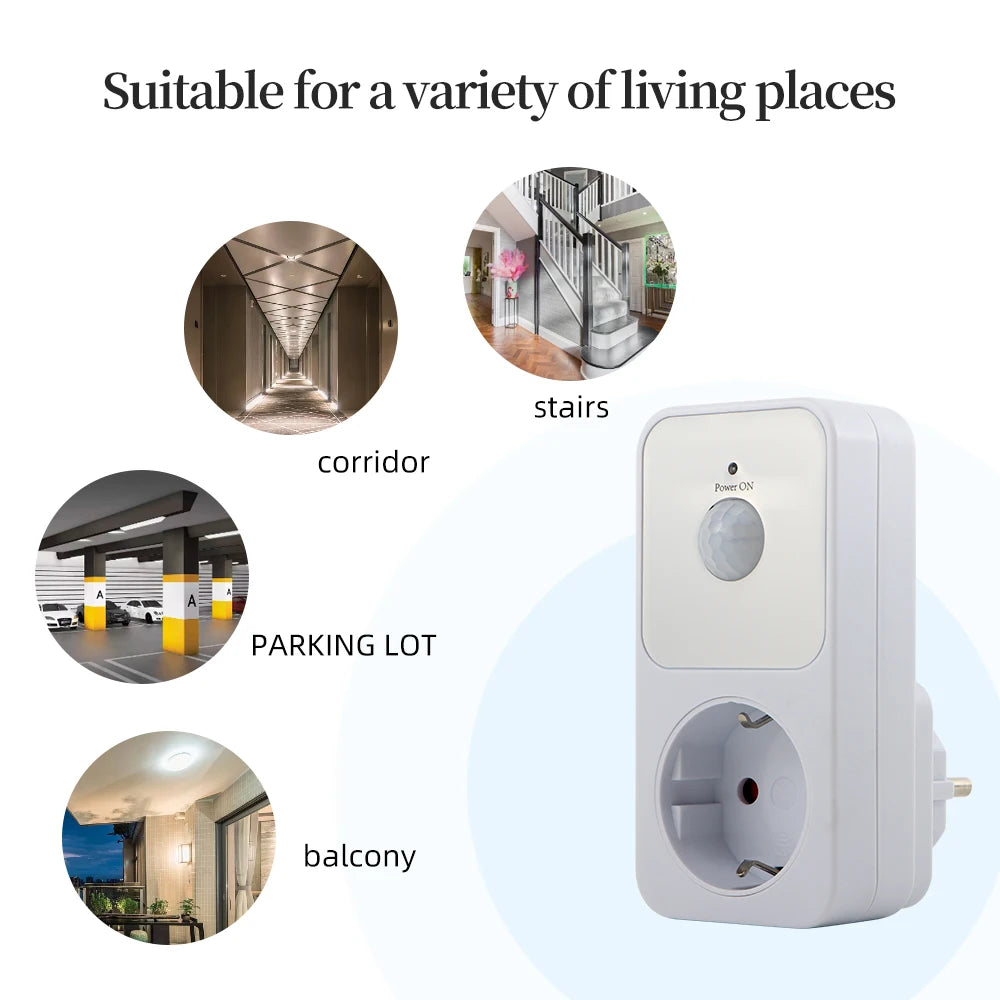 PIR Sensor Socket Lamp Holder 110-240V Infrared Detection 120° Automatic Induction Switch