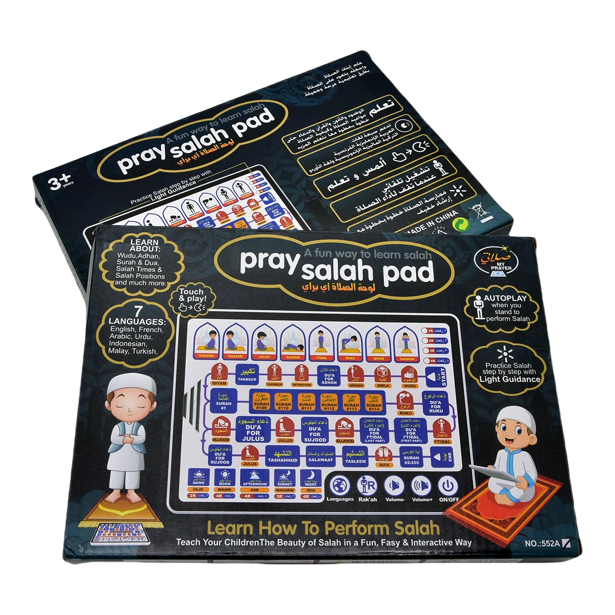 7 Languages Arabic Alphabet Learning Tablet Kids Interactive Educational Touch Pad Gift