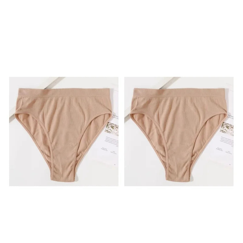 CowLost | product_id-2-pack-seamless-high-waist-womens-briefs-high-leg-solid-panties-s-l |45