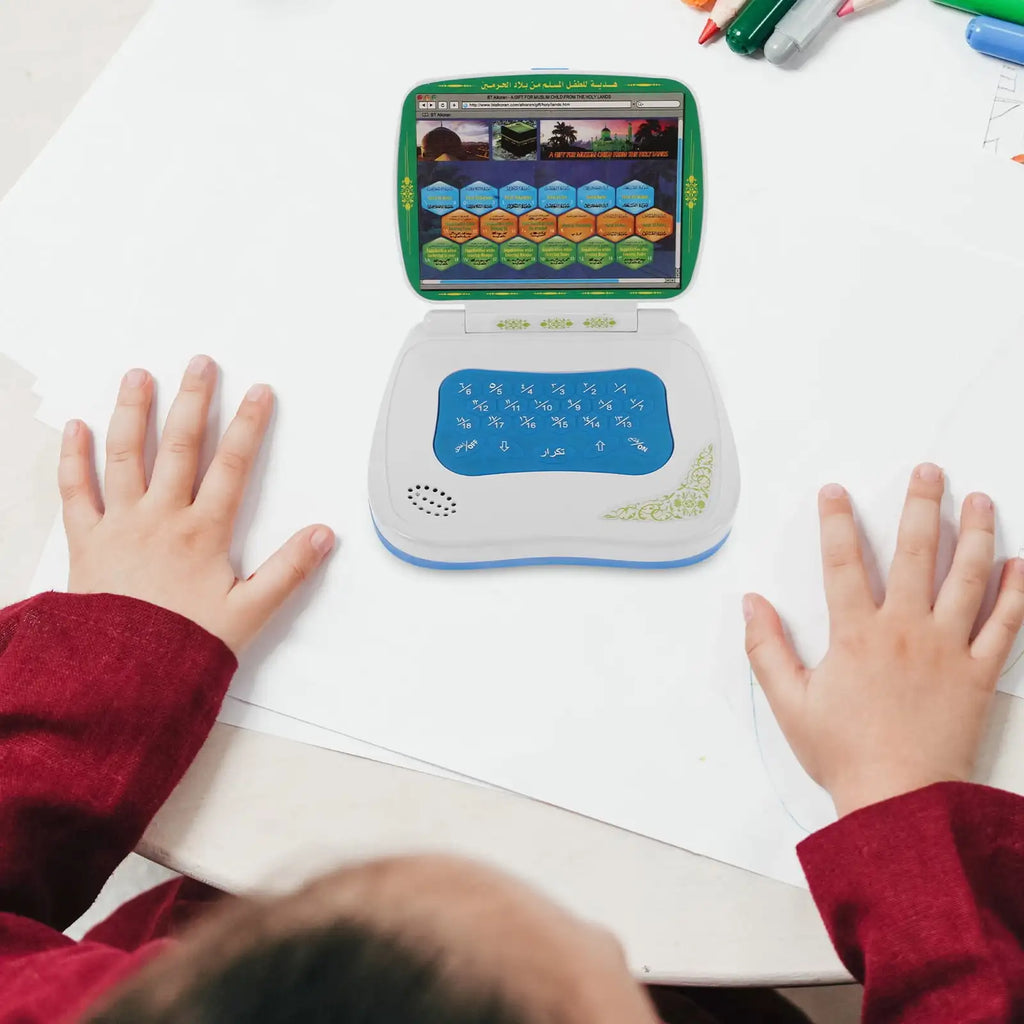 Folding Learning Laptop Toy for Muslim Kids Arabic Reading Baby Toddler Computer
