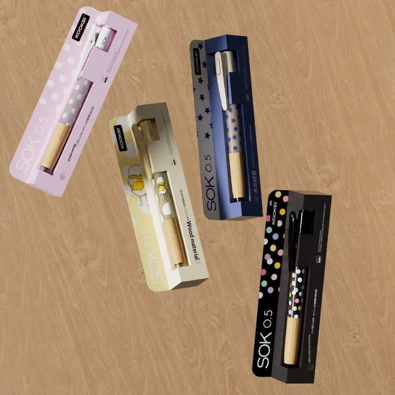 CowLost | product_id-kookei-gel-pen-with-oak-wood-handle-smooth-0-5mm-st-nib-fast-dry-ink-polka-dot-design-for-students-professionals |3