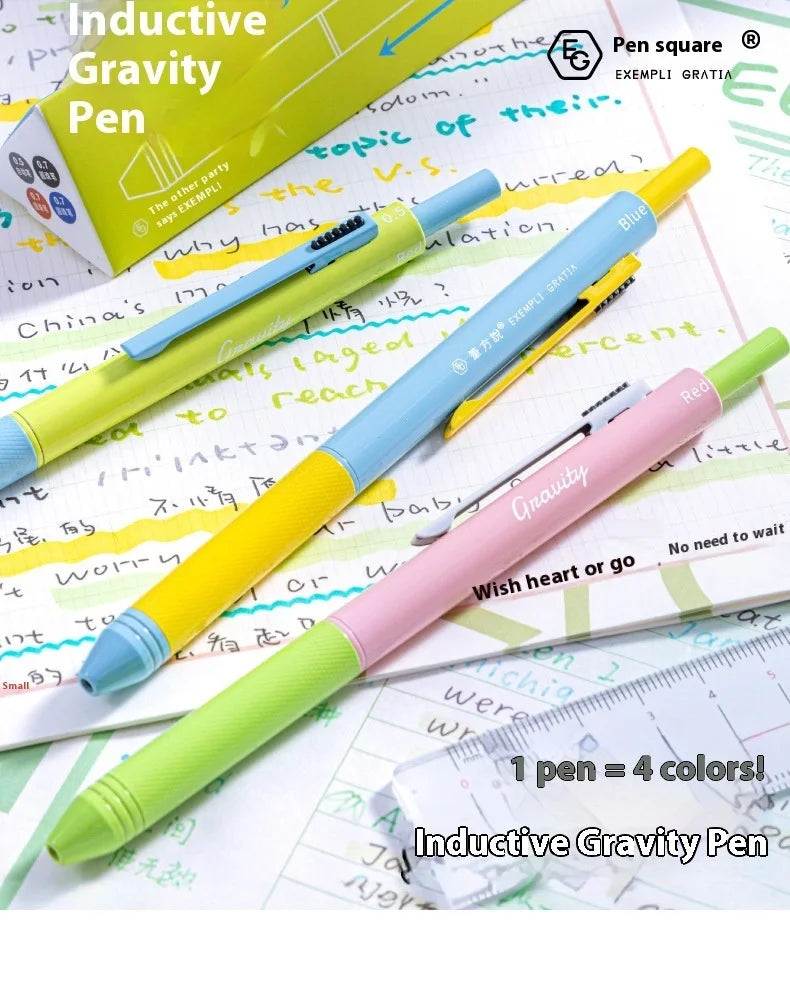 CowLost | product_id-black-technology-4-in-1-gravity-pen-with-metal-grip-multi-color-gel-ink-mechanical-pencil-for-school-and-office |7