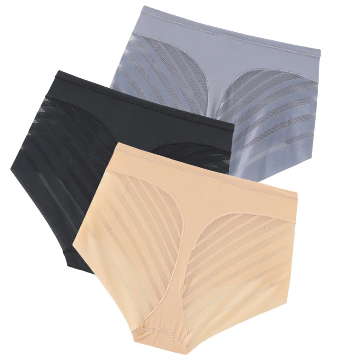CowLost | product_id-3pcs-women-s-mid-rise-plus-size-mesh-back-shaping-briefs-m-3xl-slimming-underwear |8