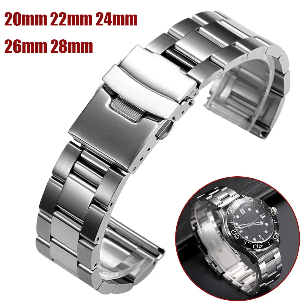 CowLost | product_id-stainless-steel-watch-strap-20-28mm-folding-clasp-for-seiko-rolex-diving-watches |1