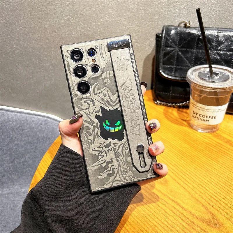CowLost | anime-gengar-faux-leather-laser-wristband-shockproof-phone-case-for-samsung-galaxy-s25-s24-s23-s22-ultra-plus-a56-a55-a54 |14