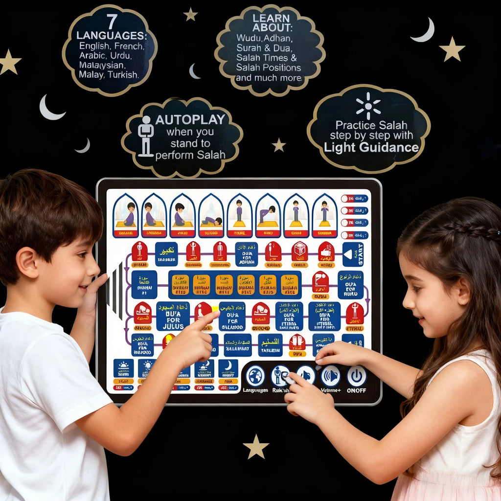 7 Languages Arabic Alphabet Learning Tablet Kids Interactive Educational Touch Pad Gift
