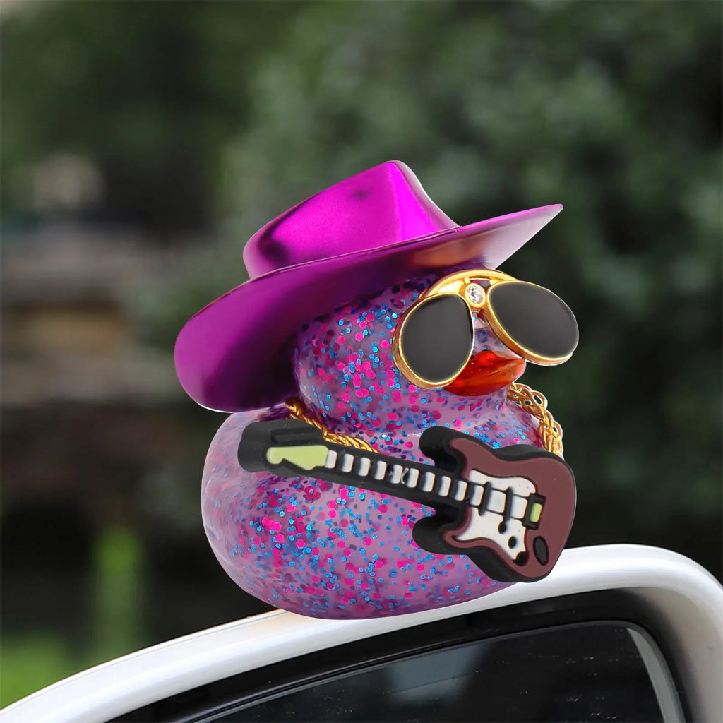 CowLost | product_id-laser-cowboy-hat-rubber-duck-car-dashboard-ornament-with-glasses-and-necklace |3